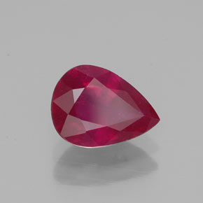 Rubí rojo natural de 1,36 ct, en forma de pera, VS-SI