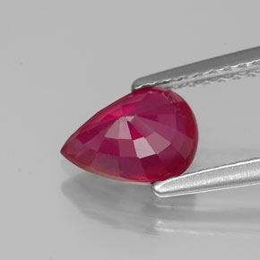 Rubí rojo natural de 1,36 ct, en forma de pera, VS-SI