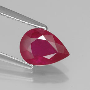 Rubí rojo natural de 1,41 ct, en forma de pera, VS-SI