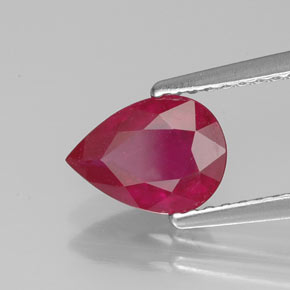 Rubí rojo natural de 1,41 ct, en forma de pera, VS-SI