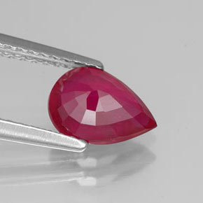 Rubí rojo natural de 1,41 ct, en forma de pera, VS-SI