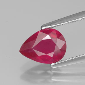 Rubí rojo natural de 1,44 ct, en forma de pera, VS-SI