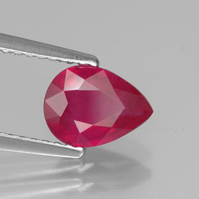 Rubí rojo natural de 1,44 ct, en forma de pera, VS-SI
