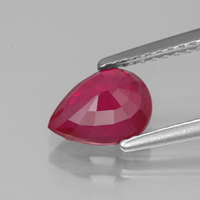Rubí rojo natural de 1,44 ct, en forma de pera, VS-SI