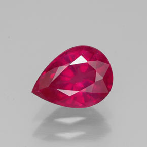 Rubí rojo natural de 1,51 ct, en forma de pera, VS-SI
