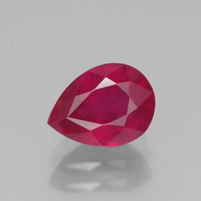 Rubí rojo natural de 1,56 ct, en forma de pera, VS-SI