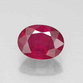 Rubí rojo natural de 1,75 ct, corte óvalo, SI