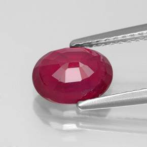 Rubí rojo natural de 1,75 ct, corte óvalo, SI
