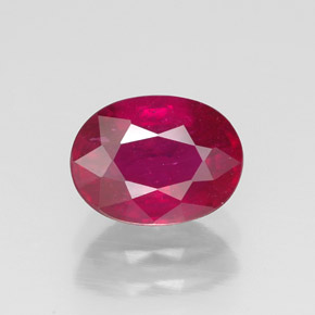 Rubí rojo natural de 1,75 ct, corte óvalo, VS-SI