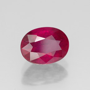 Rubí rojo natural de 1,75 ct, corte óvalo, VS-SI