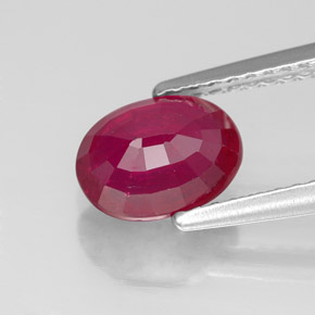 Rubí rojo natural de 1,75 ct, corte óvalo, VS-SI