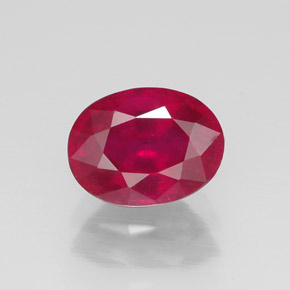 Rubí rojo natural de 1,62 ct, corte óvalo, VS-SI