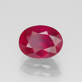 Rubí rojo natural de 1,62 ct, corte óvalo, VS-SI