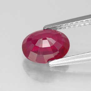 Rubí rojo natural de 1,62 ct, corte óvalo, VS-SI