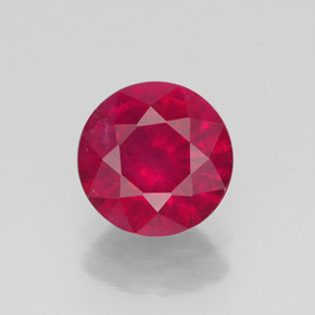 Rubí rojo natural de 1,69 ct, corte redondo, VS-SI
