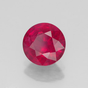 Rubí rojo natural de 1,69 ct, corte redondo, VS-SI