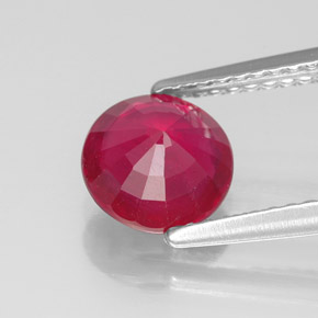 Rubí rojo natural de 1,69 ct, corte redondo, VS-SI