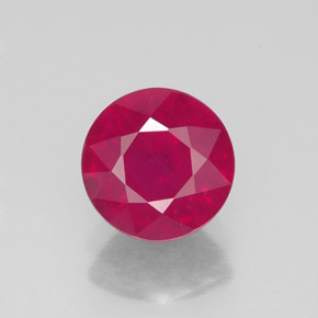 Rubí rojo natural de 1,90 ct, corte redondo, VS-SI