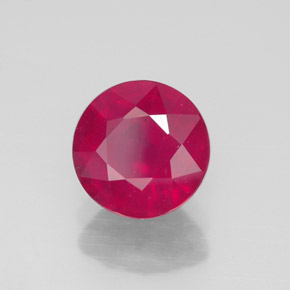 Rubí rojo natural de 1,90 ct, corte redondo, VS-SI