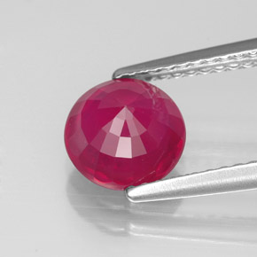 Rubí rojo natural de 1,90 ct, corte redondo, VS-SI