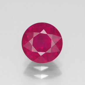 Rubí rojo natural de 1,76 ct, corte redondo, VS-SI