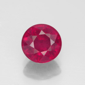 Rubí rojo natural de 1,98 ct, corte redondo, VS-SI