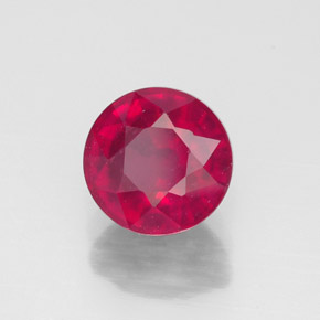 Rubí rojo natural de 1,98 ct, corte redondo, VS-SI