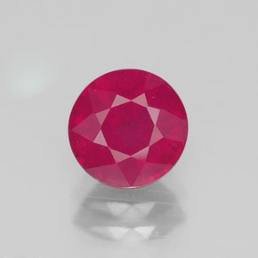 Rubí rojo natural de 1,78 ct, corte redondo, SI