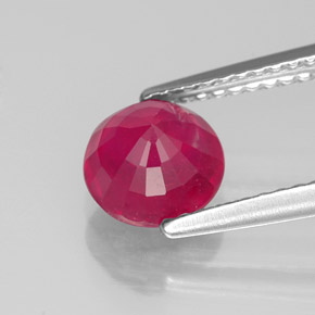 Rubí rojo natural de 1,78 ct, corte redondo, SI