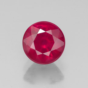 Rubí rojo natural de 1,78 ct, corte redondo, VS-SI