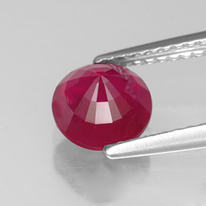 Rubí rojo natural de 1,78 ct, corte redondo, VS-SI