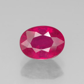 Rubí rojo natural de 1,95 ct, corte óvalo, VS-SI