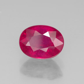 Rubí rojo natural de 1,95 ct, corte óvalo, VS-SI