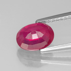 Rubí rojo natural de 1,95 ct, corte óvalo, VS-SI