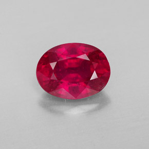 Rubí rojo natural de 1,60 ct, corte óvalo, VS-SI