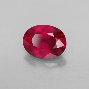 Rubí rojo natural de 1,60 ct, corte óvalo, VS-SI
