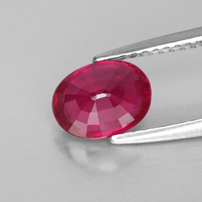 Rubí rojo natural de 1,60 ct, corte óvalo, VS-SI