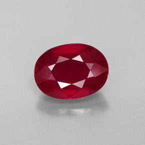 Rubí rojo natural de 1,83 ct, corte óvalo, VS-SI