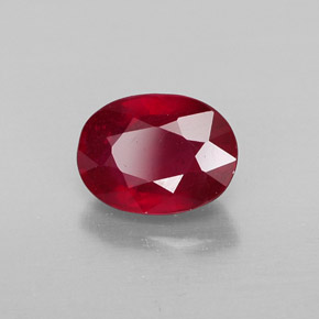 Rubí rojo natural de 1,83 ct, corte óvalo, VS-SI