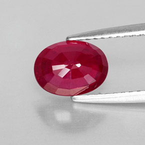 Rubí rojo natural de 1,83 ct, corte óvalo, VS-SI