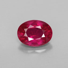 Rubí rojo natural de 1,78 ct, corte óvalo, VS-SI