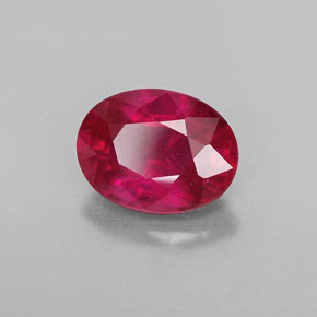 Rubí rojo natural de 1,78 ct, corte óvalo, VS-SI
