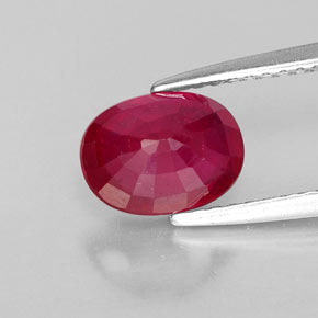 Rubí rojo natural de 2,02 ct, corte óvalo, VS-SI
