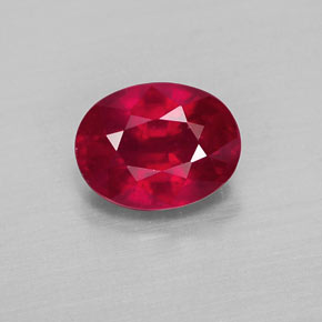 Rubí rojo natural de 1,76 ct, corte óvalo, VS-SI