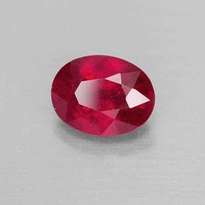 Rubí rojo natural de 1,76 ct, corte óvalo, VS-SI