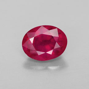 Rubí rojo natural de 1,81 ct, corte óvalo, VS-SI