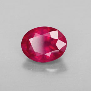 Rubí rojo natural de 1,81 ct, corte óvalo, VS-SI