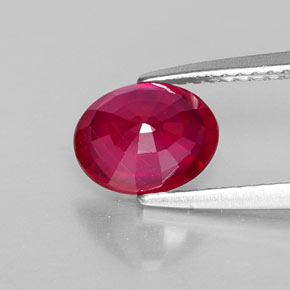Rubí rojo natural de 1,81 ct, corte óvalo, VS-SI