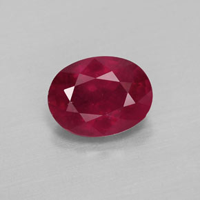 Rubí rojo natural de 1,82 ct, corte óvalo, VS-SI