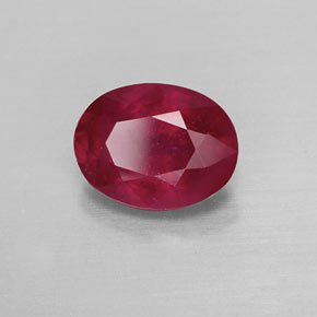 Rubí rojo natural de 1,82 ct, corte óvalo, VS-SI